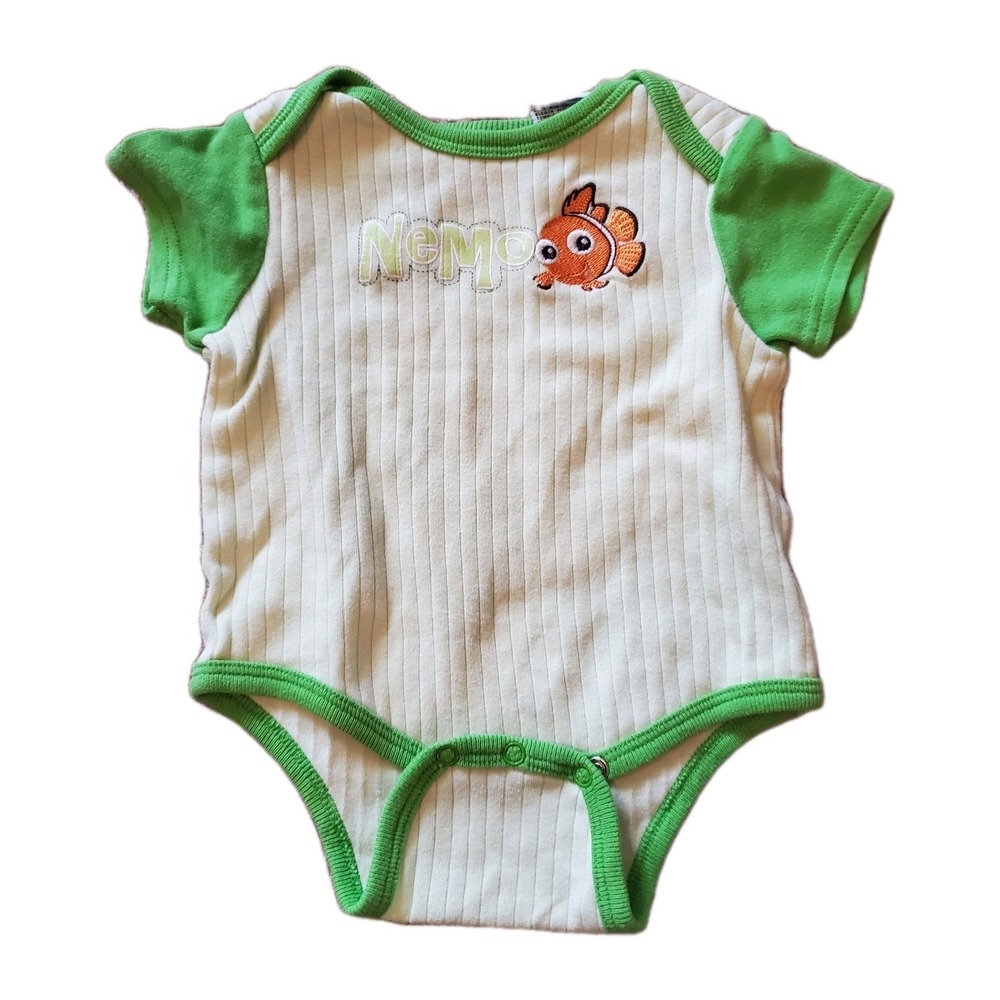 Vintage Disney Finding Nemo Green Embroidered One Piece Baby 3 To‎ 6 Months